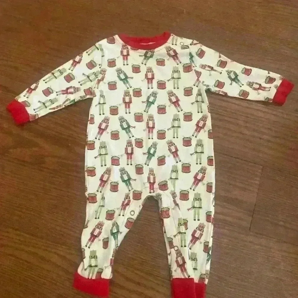 Christmas Nutcracker Baby Boy size 6 months Sleeper Romper Drummer Boy Boutique